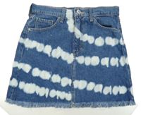 Tmavomodro-bílé vzorované riflové kraťasy Denim 