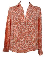 Dámská oranžovo-bílá vzorovaná halenka S. Oliver