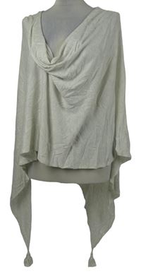 Dámské světlešedé svetrové pončo Colour of the world