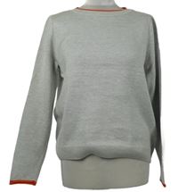 Dámský šedý svetr s oranžovými proužky Street One