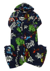 Tmavomodrá chlupatá kombinéza s kapucí - Avengers