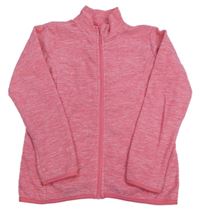 Růžová melírovaná fleecová propínací mikina zn. Infinity Kids