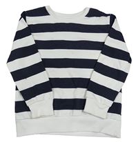 Bílo-tmavomodrá pruhovaná mikina Dunnes