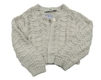 Béžové svetrové bolerko s dirkovaným vzorem C&A