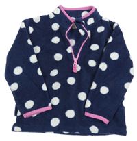 Tmavomodrá puntíkatá fleecová mikina Nutmeg