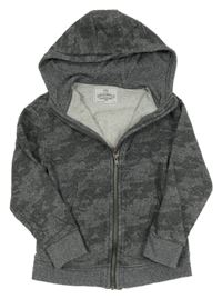 Šedá vzorovaná propínací mikina s kapucí M&S