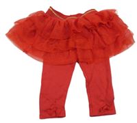 Červená tylová sukně se všitými legíny Mintiny