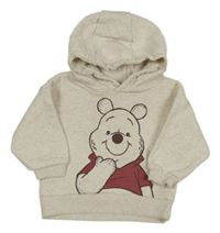 Béžová melírovaná mikina s medvídkem Pú a kapucí Primark