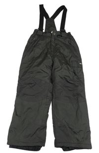 Tmavošedé šusťákové oteplovačky s odepínacími kšandami 32 Degree