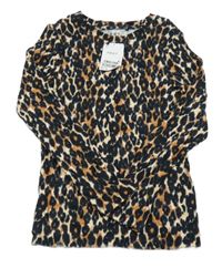 Nové - Čedrno-oranžové vzorované žebrované triko Next