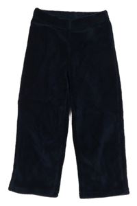 Tmavomodré chlupaté domácí kalhoty