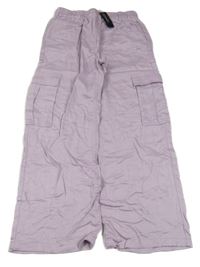 Nové - Lila široké cargo lehké kalhoty Dunnes