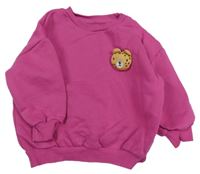 Fuchsiová oversize mikina s leopardem George
