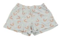 Světlemodré bavlněné kraťasy s duhami 