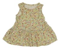 Citronovo-barevná květovaná šatová tunika Nutmeg