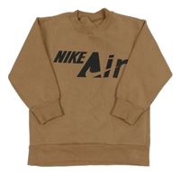 Hnědá teplá mikina s logem Nike Air