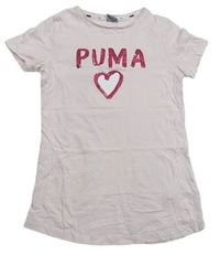 Světlerůžové tričko s logem Puma