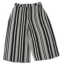 Černo-bílé pruhované culottes kalhoty Primark