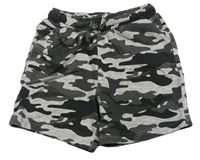 Černo-šedé army teplákové kraťasy Matalan 