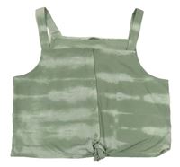 Khaki-bílá crop halenka H&M