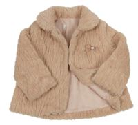 Starorůžová kožešinová zateplená bunda s mašlí zn. Amaya