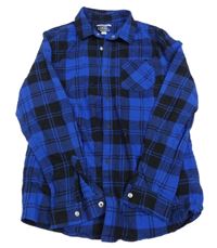 Modro-černá kostkovaná flanelová košile F&F