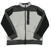 Šedo-tmavošedo-černá propínací sportovní mikina George 