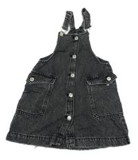 Tmavošedé riflové propínací šaty Zara