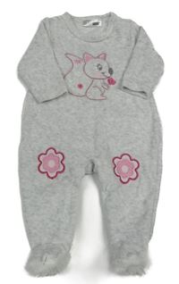 Šedý sametový overal s veverkou Ergee