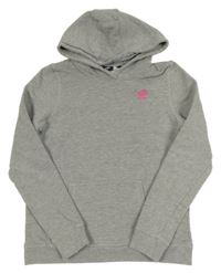 Šedá melírovaná mikina s výšivkou a kapucí Polo Sylt