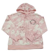Nové - Růžovo-bílá batikovaná mikina s nápisem Primark