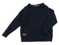 Tmavomodrý vzorovaný svetr 