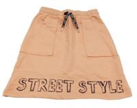 Broskovová tepláková sukně s nápisem Akkuzu 