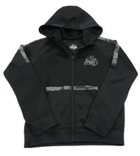 Černá sportovní propínací mikina s logem a kapucí Kings will dream 