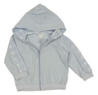 Světlemodrá propínací mikina s kapucí 