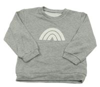 Šedá melírovaná mikina s duhou 