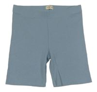 Modrošedé žebrované elastické kraťasy F&F