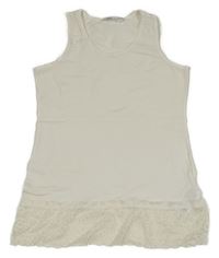 Bílá tunika s krajkovým volánkem Bonprix 