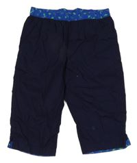 Tmavomodré plátěné capri kalhoty Uniglo