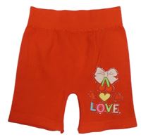 Černé žebrované kraťasy s potiskem a kamínky 