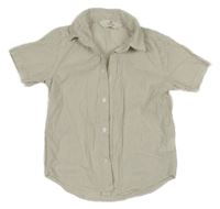 Béžovo-bílá pruhovaná krepová košile H&M