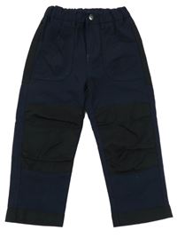 Tmavomodro-černé riflové pracovní kalhoty Lupilu 