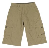 Béžové šusťákové capri outdoorové kalhoty s kapsami Mountain Warehouse 