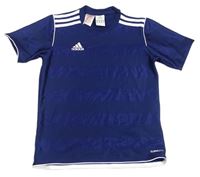 Tmavomodré pruhované funkční tričko Adidas