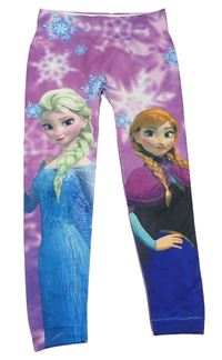 Tmavorůžovo/fialové thermo legíny s Frozen