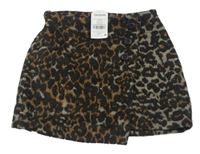 Nové - hnědo-šedo-černá vzorovaná vlněná sukně zn. Next