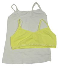 2Set - bílá košilka Page one young + žlutá sportovní lambáda se srdíčky PRIMARK