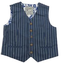 Tmavomodro-bílá pruhovaná slavnostní vesta Monsoon