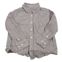 Mahagonovo-bílá pruhovaná košile D.M.D