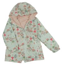 Mátová šusťáková jarní parka se žabičkami a kapucí little kids